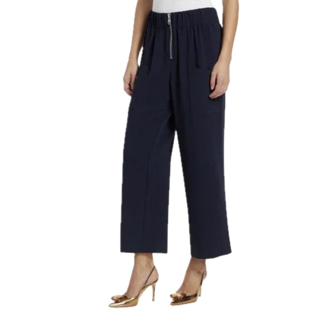 NWT Cinq A Sept | Augustine Crepe Cropped Wide Leg Pants in Navy | Size 2*